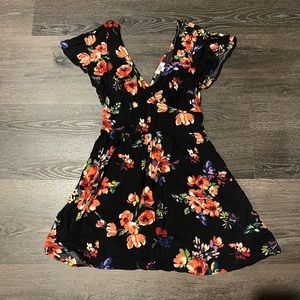Black Multicolor Floral Dress
